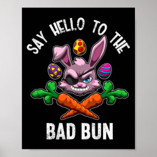Poster Les hommes disent bonjour au mauvais lapin de Pâqu