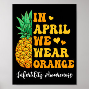 Poster Les hommes en avril portent orange pour la sensibi