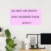 POSTER LES HOMMES SONT DES IDIOTS (Bureau à domicile)