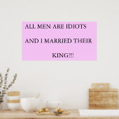 POSTER LES HOMMES SONT DES IDIOTS (Cuisine)