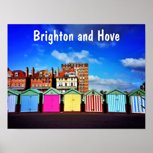 Poster Les huttes de plage d'été de Brighton et de Hove c (Devant)