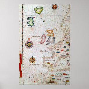 Poster Les îles britanniques, l'Ibérie et l'Afrique du No