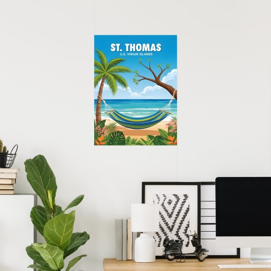Poster Les îles vierges de St Thomas (Bureau à domicile)