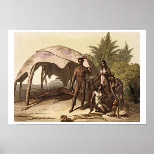 Poster Les Indiens Charrua d'Uruguay (litho couleur) (Devant)