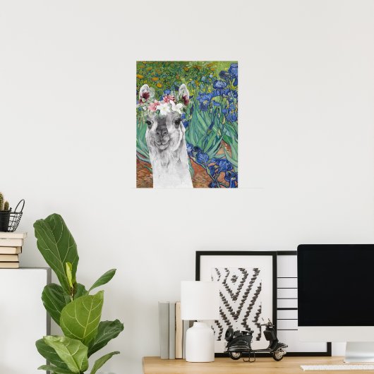 Poster Les iris et la lama fantaisie de Van Gogh (Bureau à domicile)