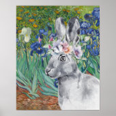 Poster Les iris et lapin fantaisie de Van Gogh (Devant)