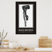 Poster Les jambes florales de la femme blanche noire moti (Cuisine)