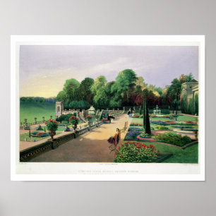 Poster Les jardins de la terrasse supérieure et inférieur