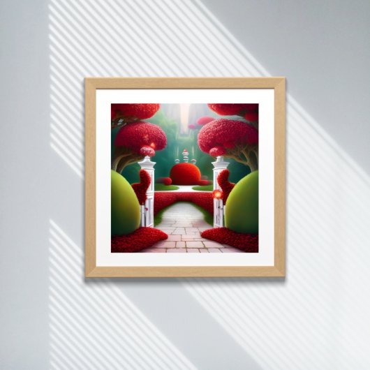 Poster Les jardins rouges des pays des merveilles