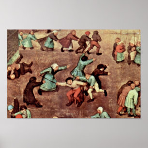 Poster Les Jeux Pour Enfants Détail Par Bruegel D. Ä. Pie