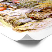 Poster Les lapins regardent l'artisanat des chats (Coin)