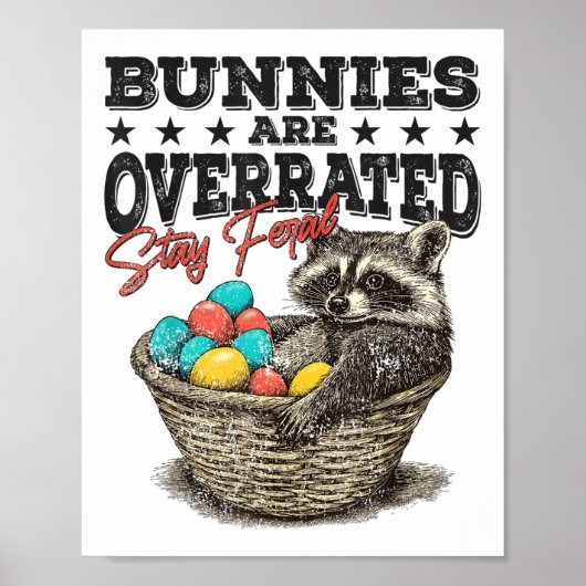 Poster Les lapins Sont Surclassés Séjour Feral Funny Racc (Devant)