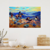 Poster Les lassos et les chevaux rapides sont plus sûrs q (Cuisine)
