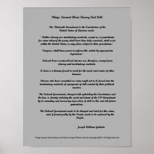 Poster Les leçons de l'esclavage et de la dette (Devant)