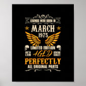 Poster Les légendes sont nées en mars 1975 Rocker Biker (Devant)