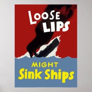 Poster Les lèvres lâches pourraient couler des bateaux