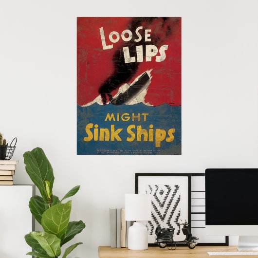 Poster Les Lèvres Perdues Peuvent Éclater Des Navires (Bureau à domicile)