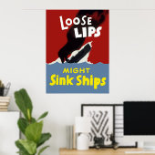 Poster Les Lèvres Perdues Peuvent Éclater Des Navires (Bureau à domicile)