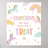 Poster Les licornes sont douces Prendre une menace Fille (Devant)