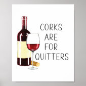 Poster "Les lièges sont pour les quitters" Aquarelle Verr (Devant)