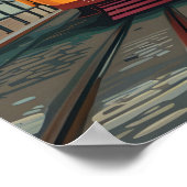 Poster Les lignes de tramway de Lisbonne : Naviguer sur l (Coin)