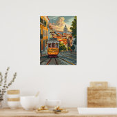 Poster Les lignes de tramway de Lisbonne : Naviguer sur l (Cuisine)