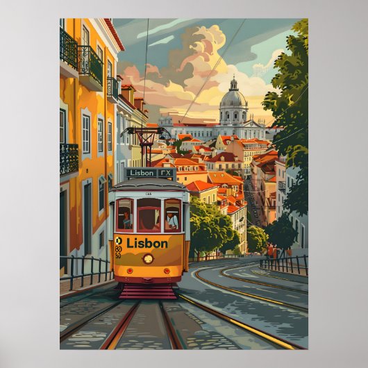 Poster Les lignes de tramway de Lisbonne : Naviguer sur l (Devant)