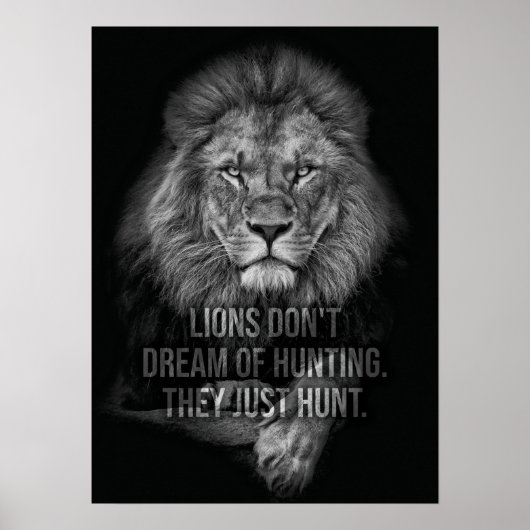 Poster Les Lions ne rêvent pas de chasse, ils chassent ju (Devant)