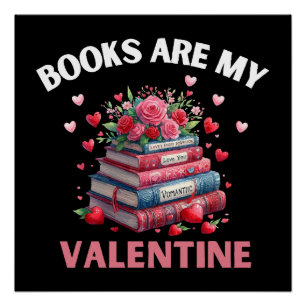 Poster Les livres drôles sont mon Valentin