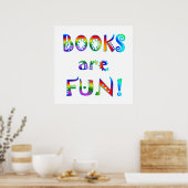 Poster Les livres sont amusants - à partir de 11,80 $ (Cuisine)