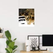Poster Les loups dans la neige (Bureau à domicile)