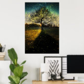 Poster Les lucioles magiques paysage onirique (Bureau à domicile)