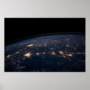 Poster Les Lumières De La Ville Du Sud Des États-Unis.