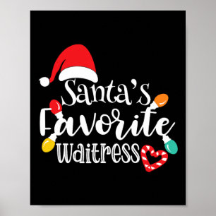 Poster Les lumières de Noël de la serveuse préférée du Pè