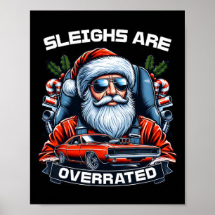 Poster Les lunettes sont surévaluées Père Noël Clic Muscl