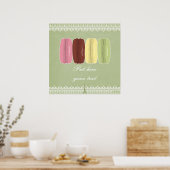 Poster Les macarons à Paris et la dentelle (Cuisine)