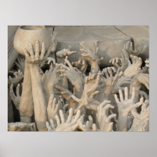 Poster Les mains à Wat Rong Khun