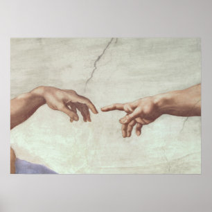 Poster Les mains de Dieu et Adam