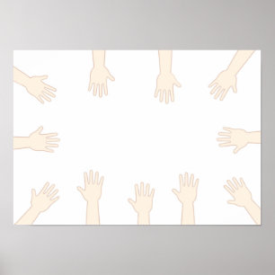 Poster Les mains de tout le monde, reliant les mains.