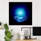 Poster Les mains Miracle d'un guérisseur par l'amour guér (Bureau à domicile)