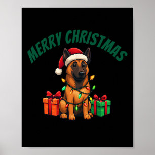 Poster Les Malinois Belges Habillés Pour Noël