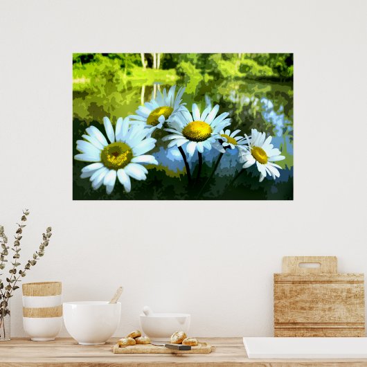 Poster Les marguerites à l'étang (Cuisine)