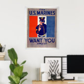 Poster Les MARINES AMÉRICAINES vous veulent (Bureau à domicile)