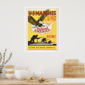 Poster Les Marines américains défendent l'Amérique (Cuisine)