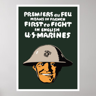 Poster Les Marines US - Le Premier À Se Battre