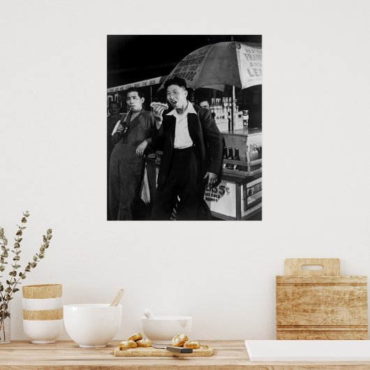 Poster Les marins chinois mangent de la malbouffe, 1942 (Cuisine)