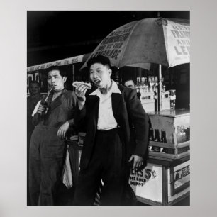 Poster Les marins chinois mangent de la malbouffe, 1942