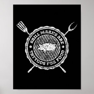 Poster Les Marques de Gril Sont des Tatouages Pour la Nou
