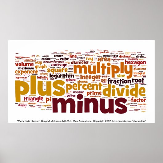 Poster Les maths deviennent plus dures (Devant)