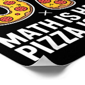 Poster Les maths sont difficiles, la pizza est facile, jo (Coin)